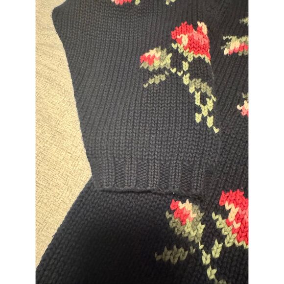 Eddie Bauer vintage floral needlepoint knitted sweater - EUC - Picture 5 of 10